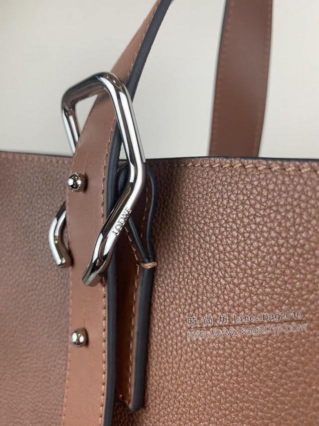 LOEWE包包 羅意威Buckle Tote手袋 羅意威男士棕色托特包 3050  tcl1015
